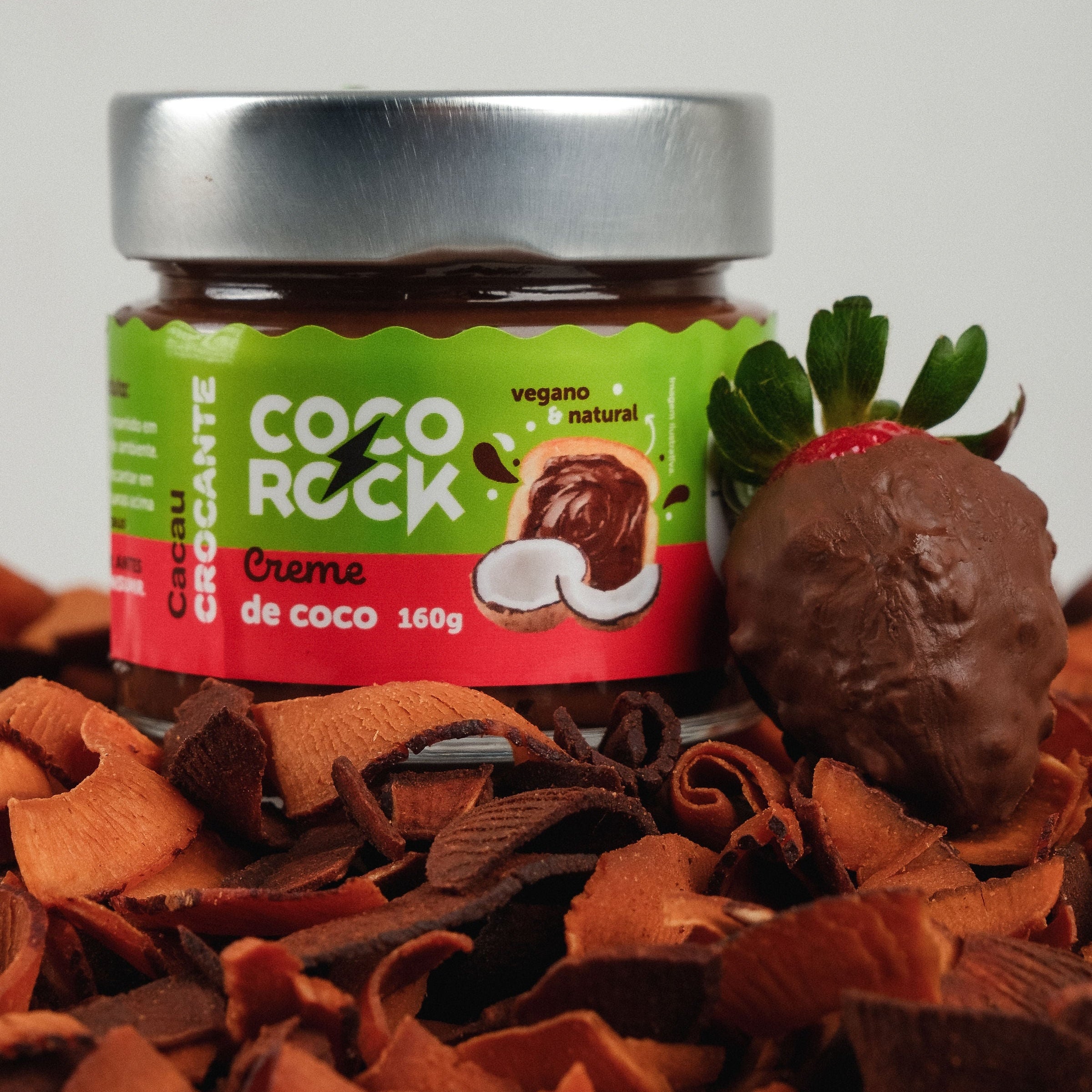 Creme de Coco Cacau Crocante Coco Rock 160g | Pasta Vegana
