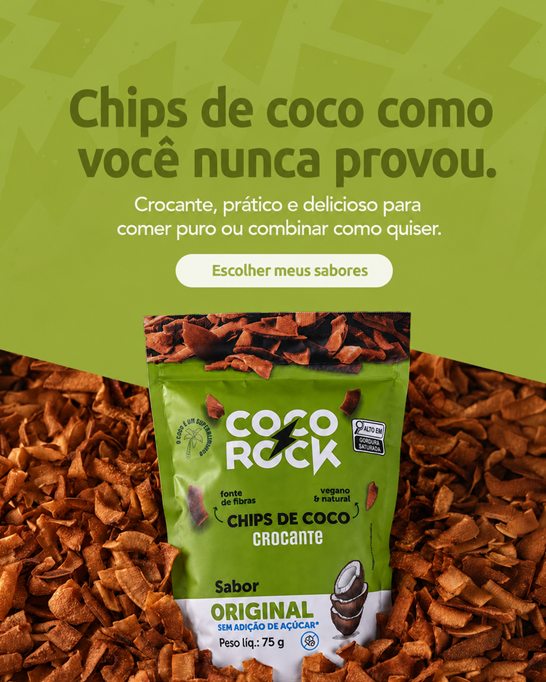 Coco Rock assado, nunca frito