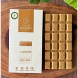 Chocolate branco caramelizado com chips de coco Coco Rock, barra de 80g